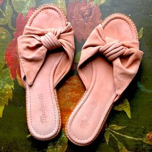 Madewell pink slide suede sandals